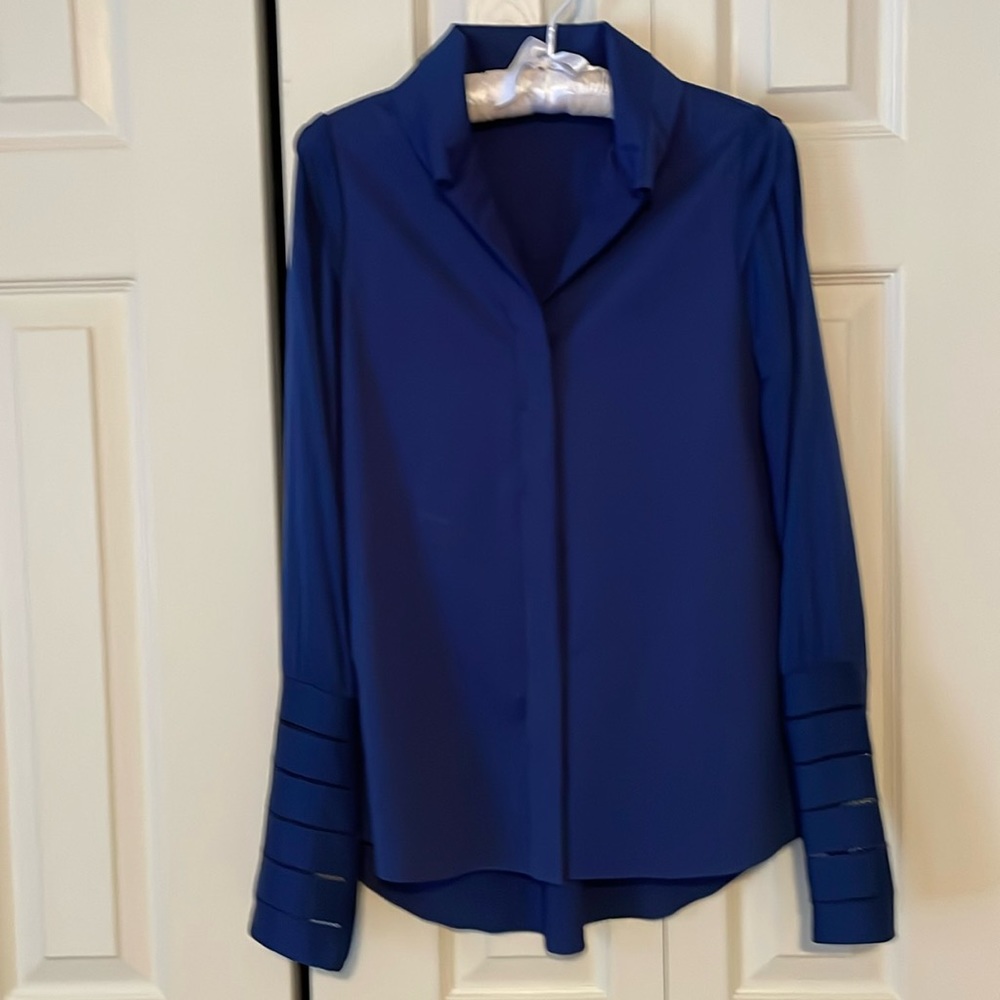 Elie Tahari Royal Blue Long Sleeve Blouse